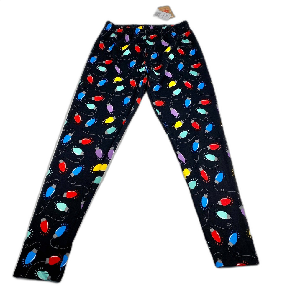 Kohl's Jollidays Womens Leggings SM Lounge Pajama Holiday Lights Christmas NWT